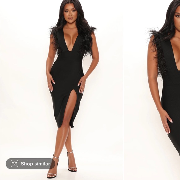 Fashion nova feather dress - Picture 3 of 7